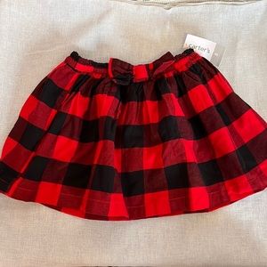 NWT Girls Red/Black Buffalo Check Skirt